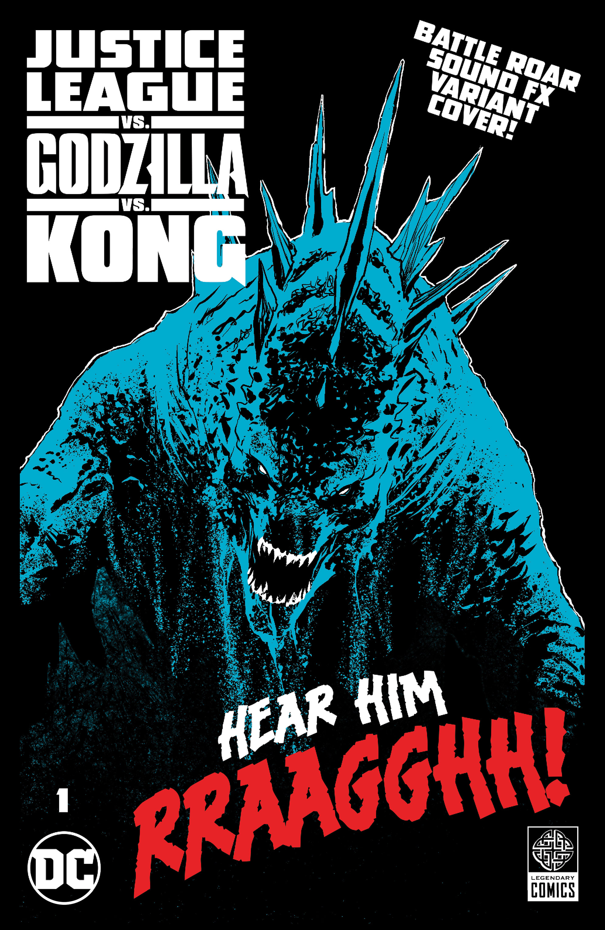 Justice League Vs Godzilla Vs Kong #1 Cover F Christian Duce Godzilla Roar Sound Fx Gatefold (Of 6)
