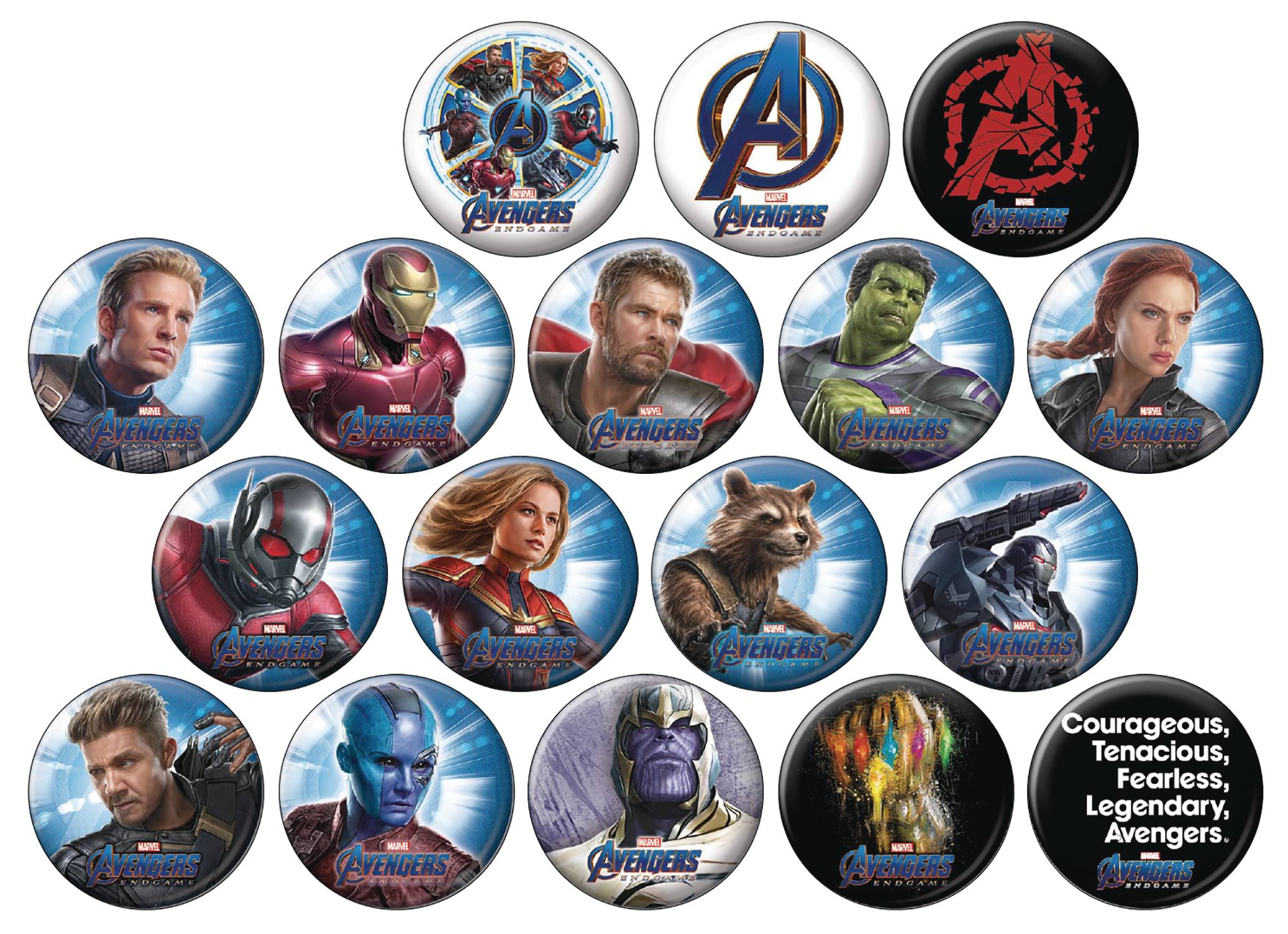 Avengers Endgame 144 Piece Button Display