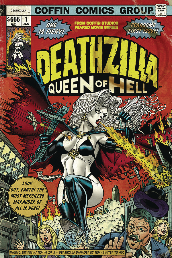 Lady Death Malevolent Decimation #1 Deathzilla Damaged Edition (Mature) (Of 2)