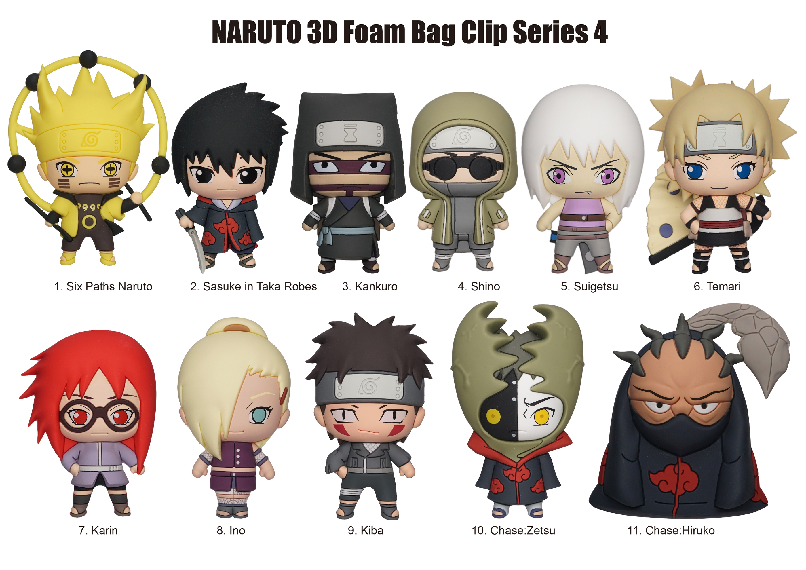 Naruto Series 4 24 Piece 3D Foam Bag Clip Blind Mystery Box Ds