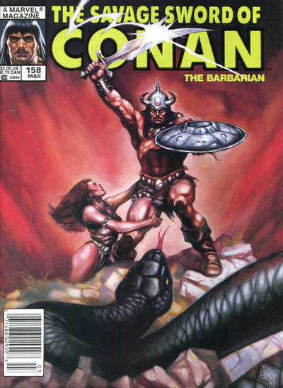 The Savage Sword of Conan #158 [Newsstand]-Fine