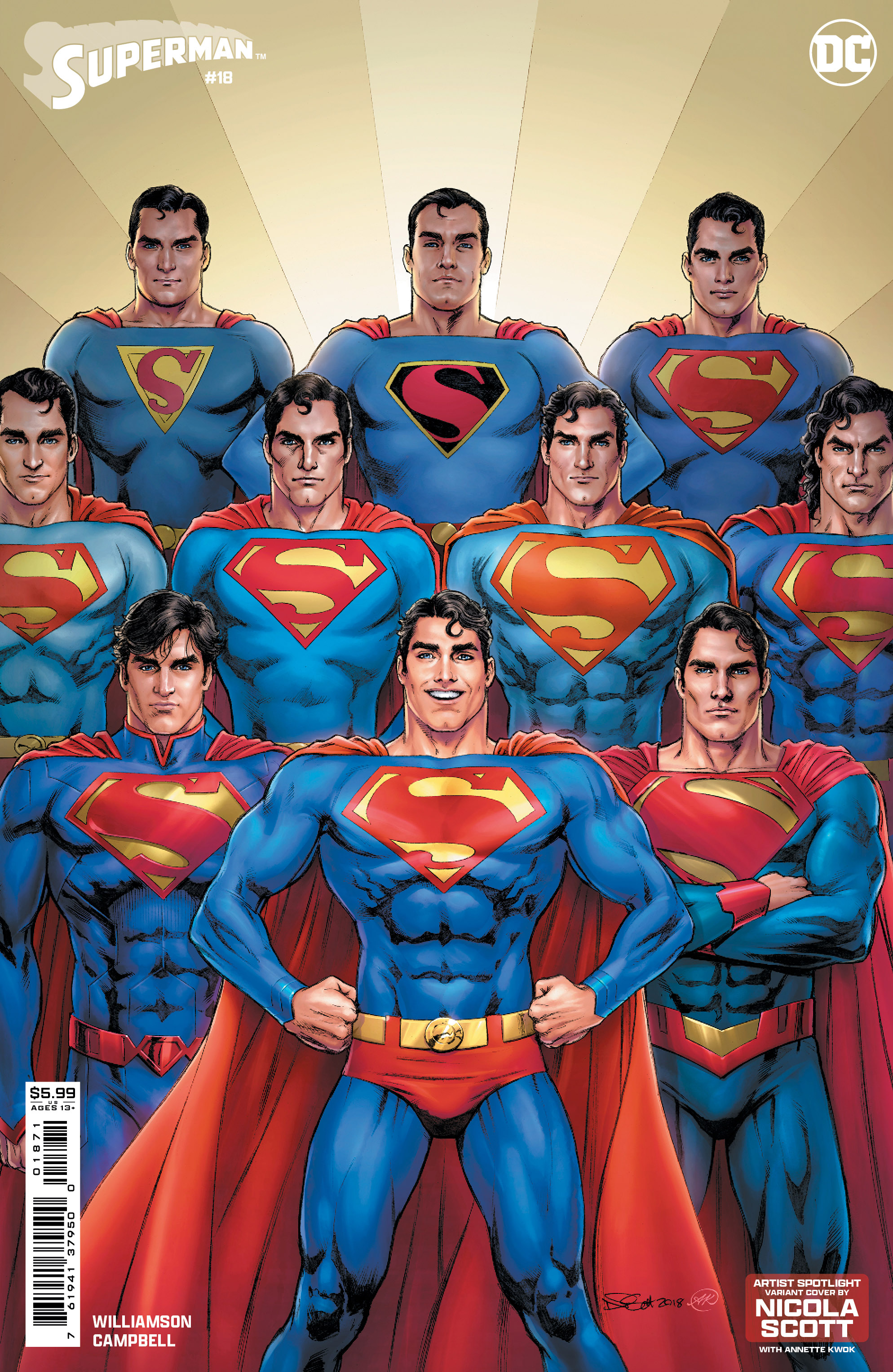 Superman #18 Cover E Nicola Scott Artist Spotlight Card Stock Variant (Absolute Power)