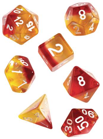 Yellow And Red Translucent Sirius Dice Set