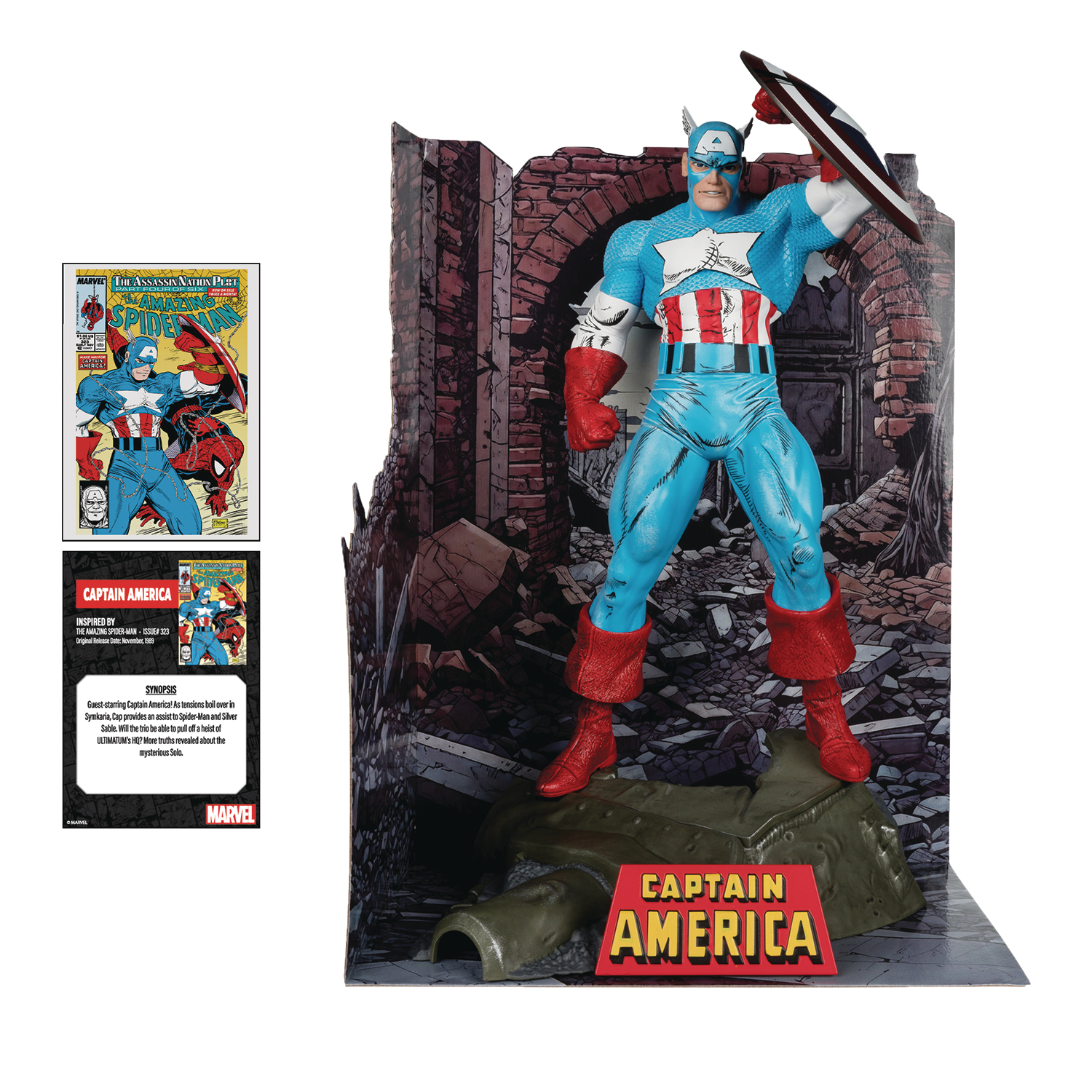 McFarlane Marvel Wave 1 Amazing Spider-Man #323 Captain America 1/6 Scale Figure