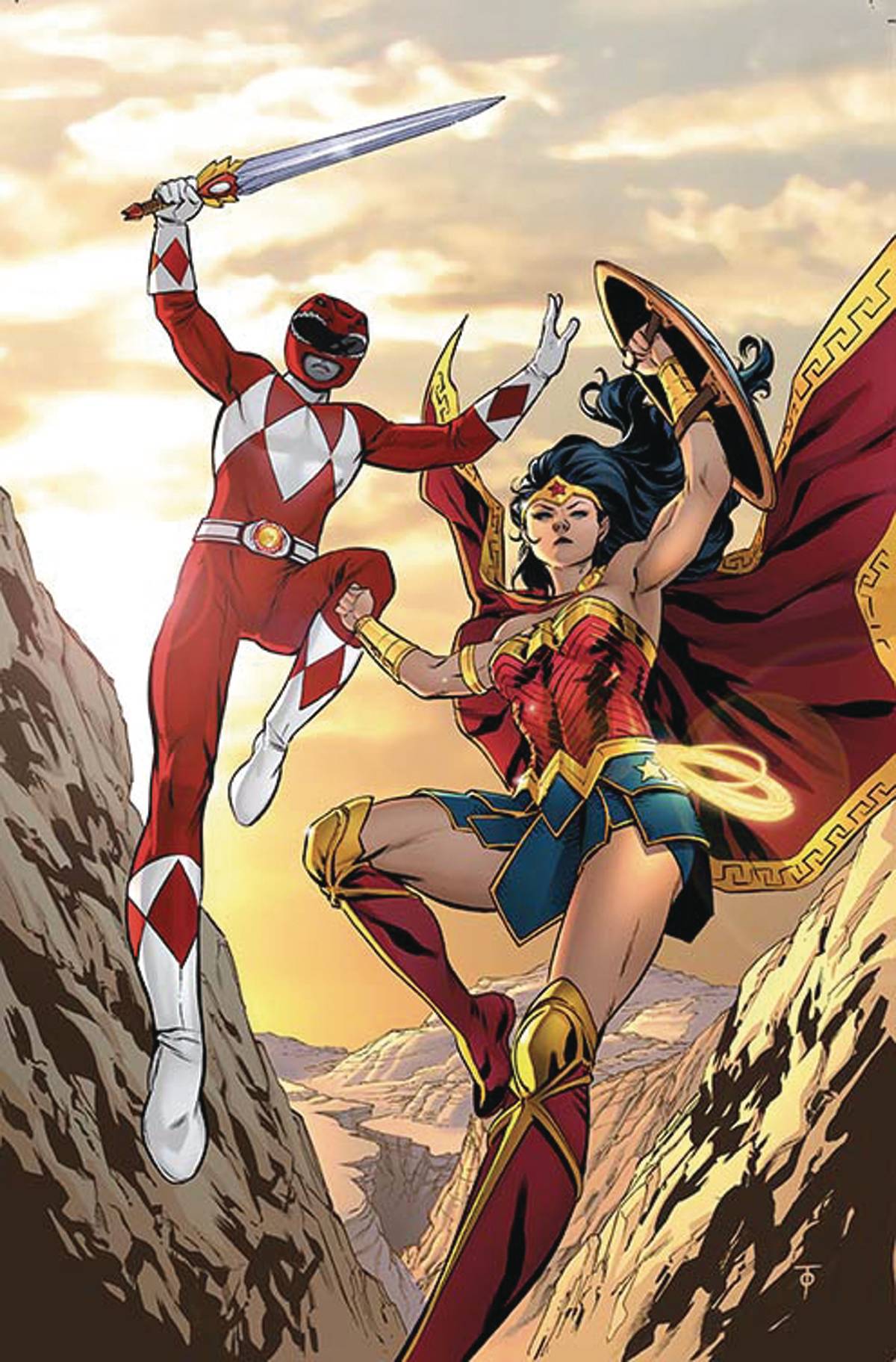 Justice League Power Rangers #1 Wonder Woman Red Ranger Variant Edition