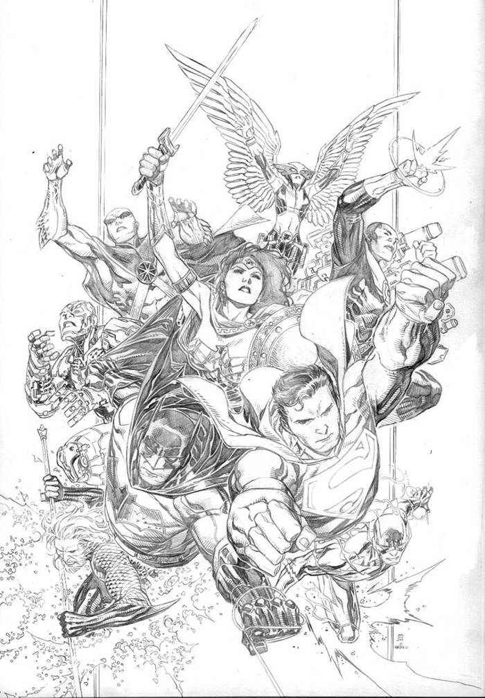 Justice League #1 Jim Chueng Pencils Only Variant Edition (2018)