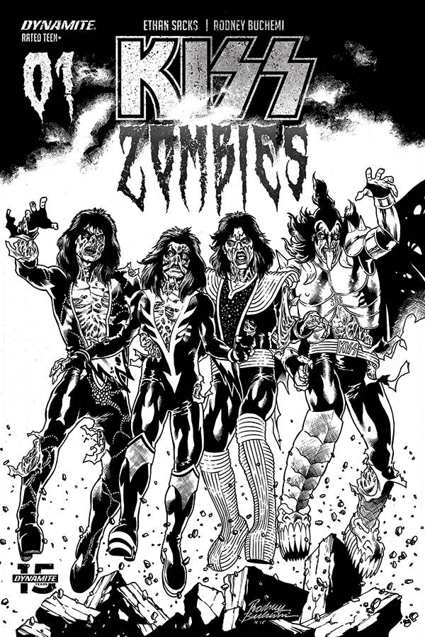 Kiss Zombies #1 30 Copy Buchemi Black & White Incentive