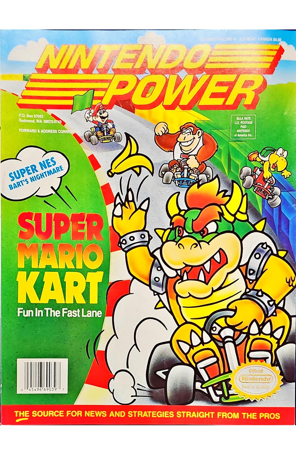 Nintendo Power Volume 41 Super Mario Kart With Poster