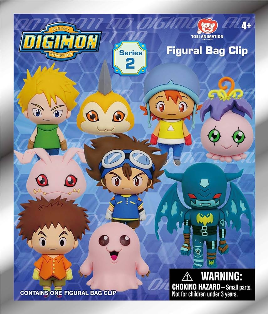 Digimon Series 2 3D Foam Bag Clips