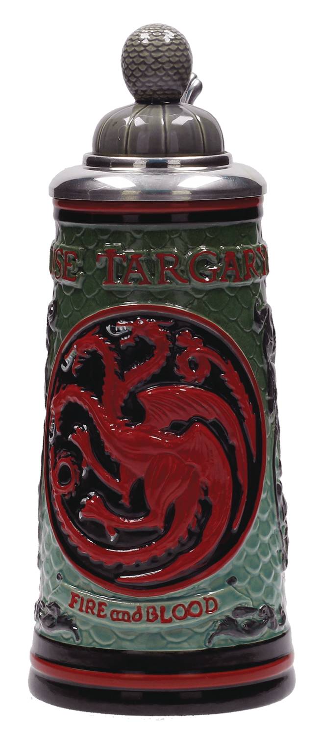 Game of Thrones House Targaryren Relief Ceramic Stein W/cap