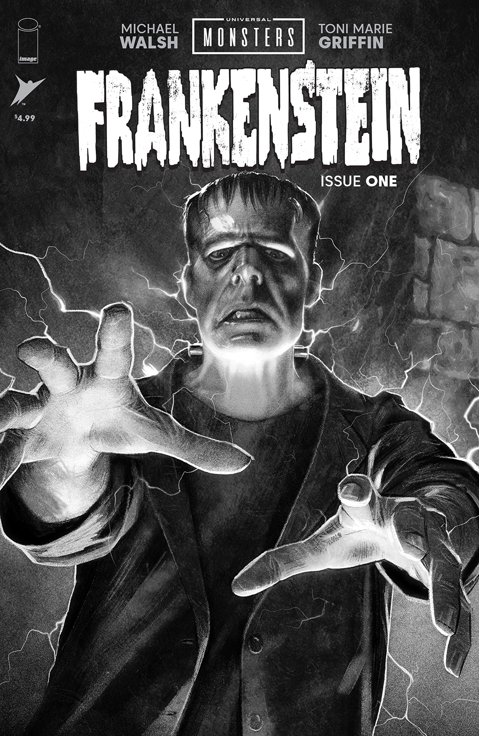 Universal Monsters Frankenstein #1 Cover D 1 for 25 Incentive Joshua Middleton Classic Horror Bw Varian (Of 4)