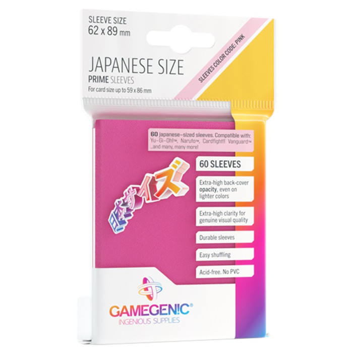 Prime Japanese Sized Sleeves Pink (60ct)