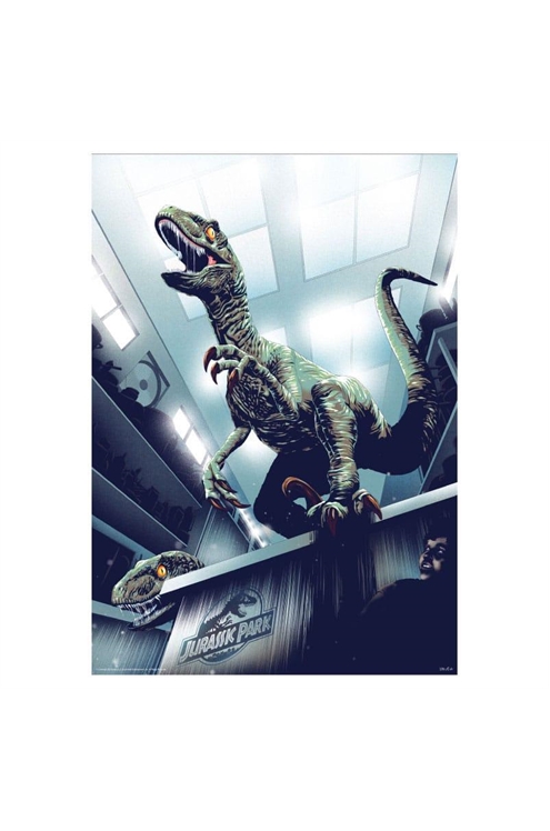 Jurassic Park Hiding In Kitchen Limited Edition 30th Anniversary Art Print