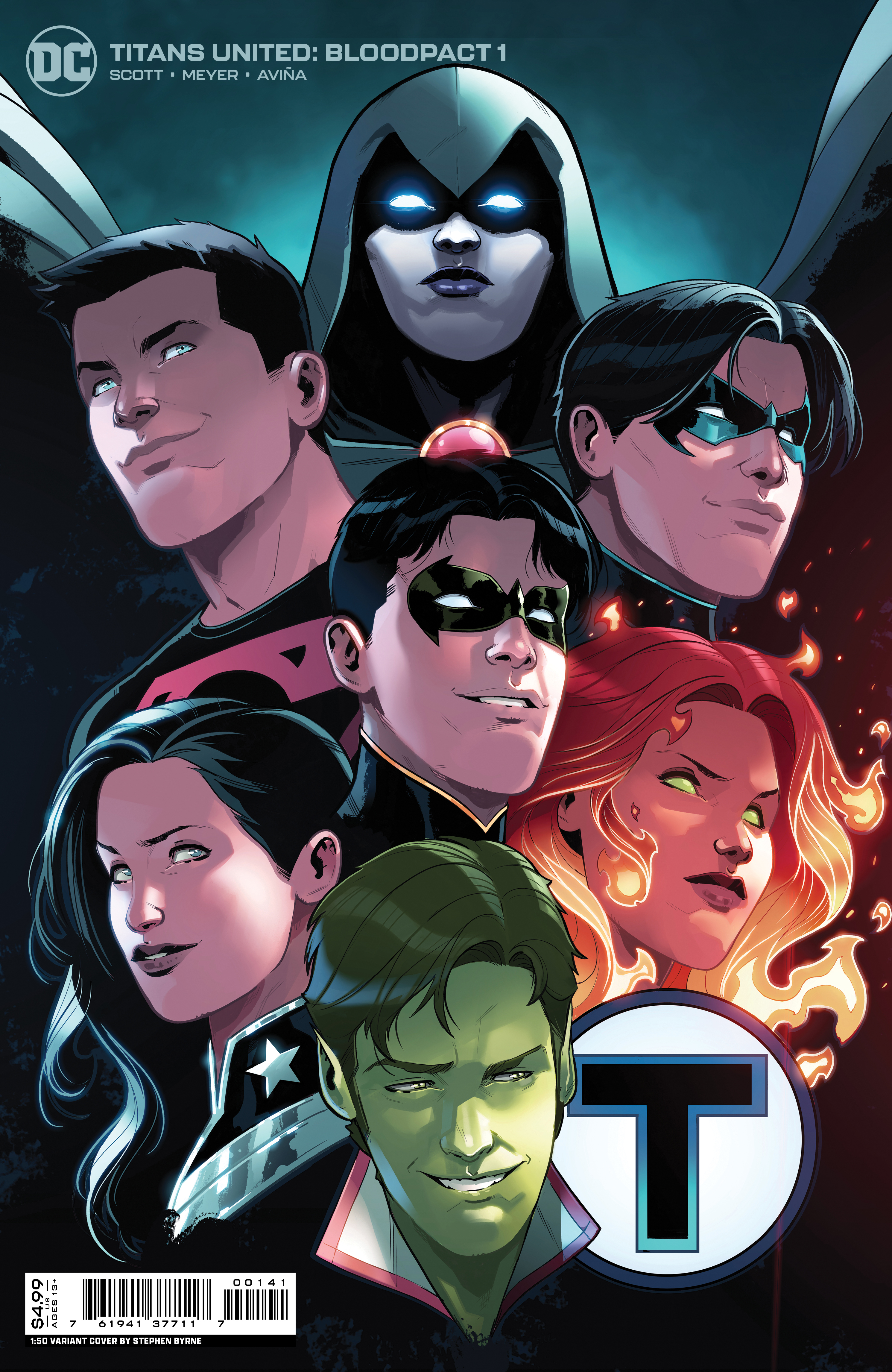 Titans United Bloodpact #1 Cover E 1 for 50 Incentive Stephen Byrne Card Stock Variant (Of 6)