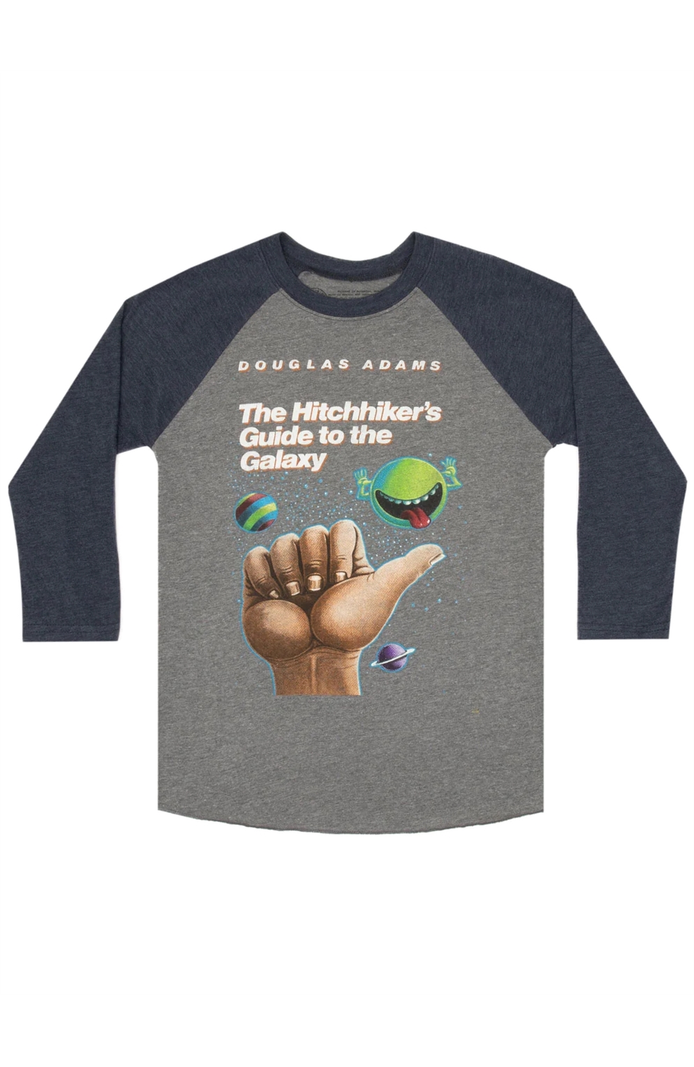 The Hitchhiker's Guide To The Galaxy Unisex 3/4-Sleeve Raglan Large