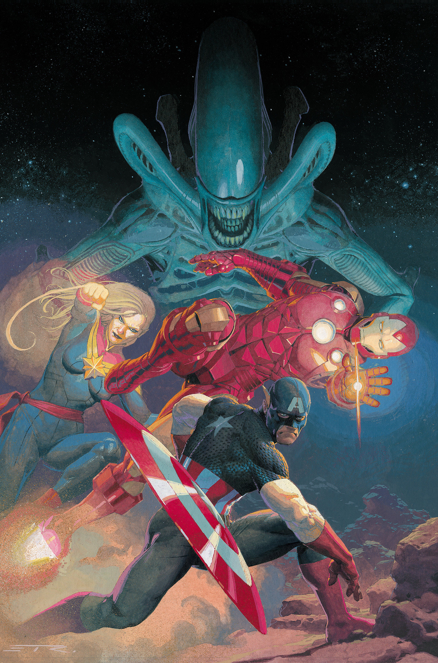 Aliens Vs Avengers #1 2nd Printing 1 for 25 Incentive Ribic Variant