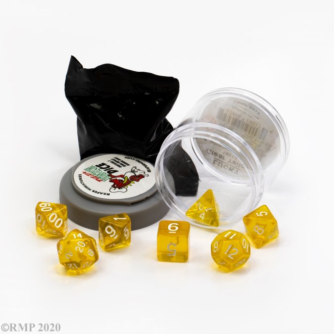 Pizza Dungeon Dice Clear Yellow