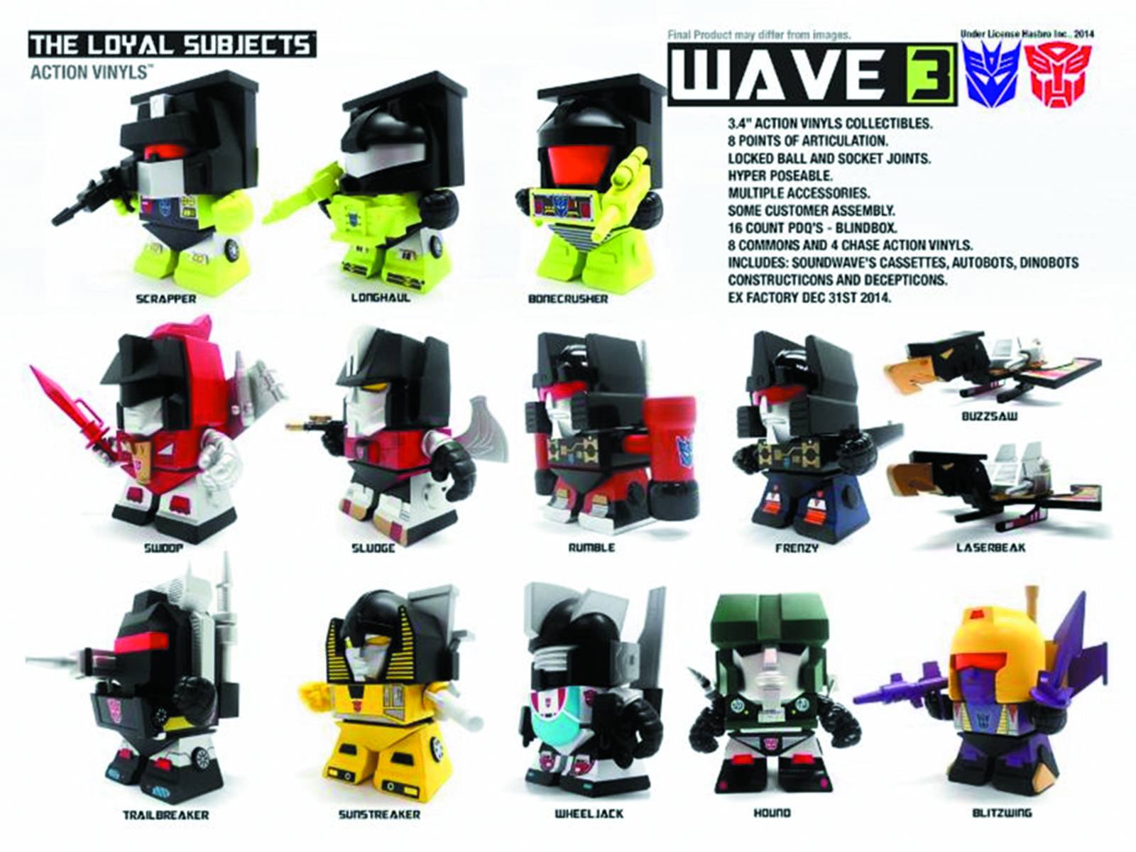 Transformers Vinyl 12 Piece Blind Mystery Box Display Wave 3 (Price Is Per Figure)