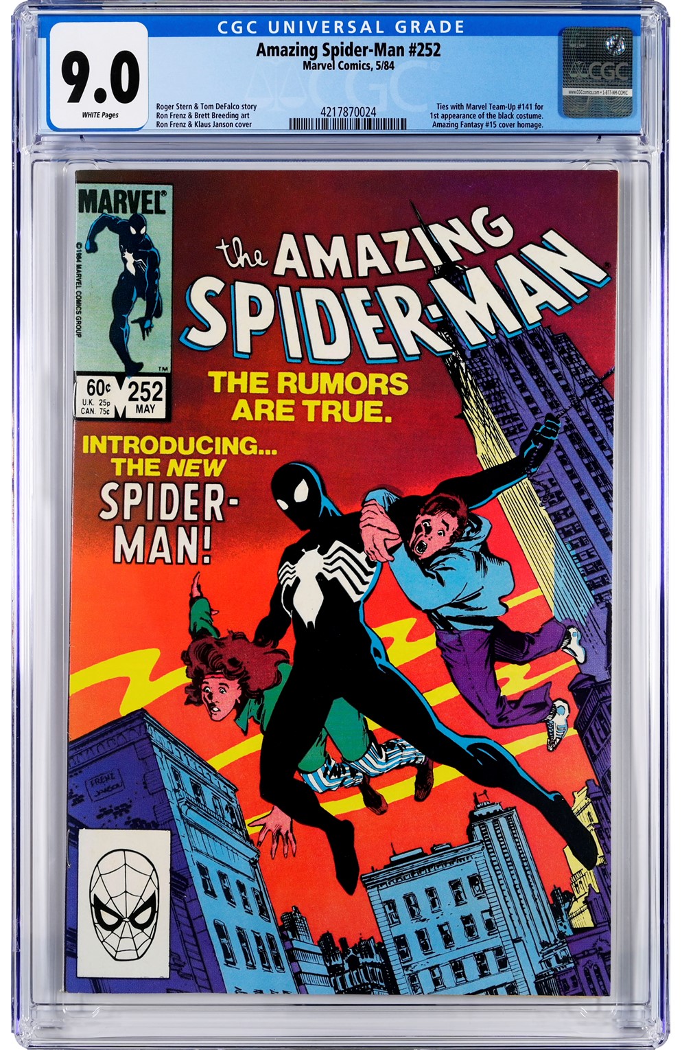 Amazing Spider-Man #252 Cgc 9.0