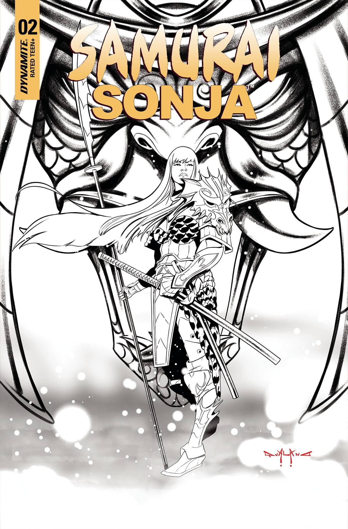 Samurai Sonja #2 Cover P 1 for 10 Last Call Incentive Qualano Black & White