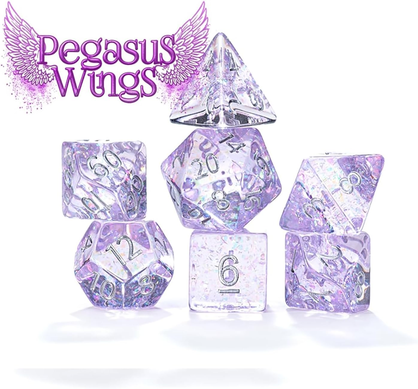 Holographic Dice: Pegasus Wings (Set of 7)