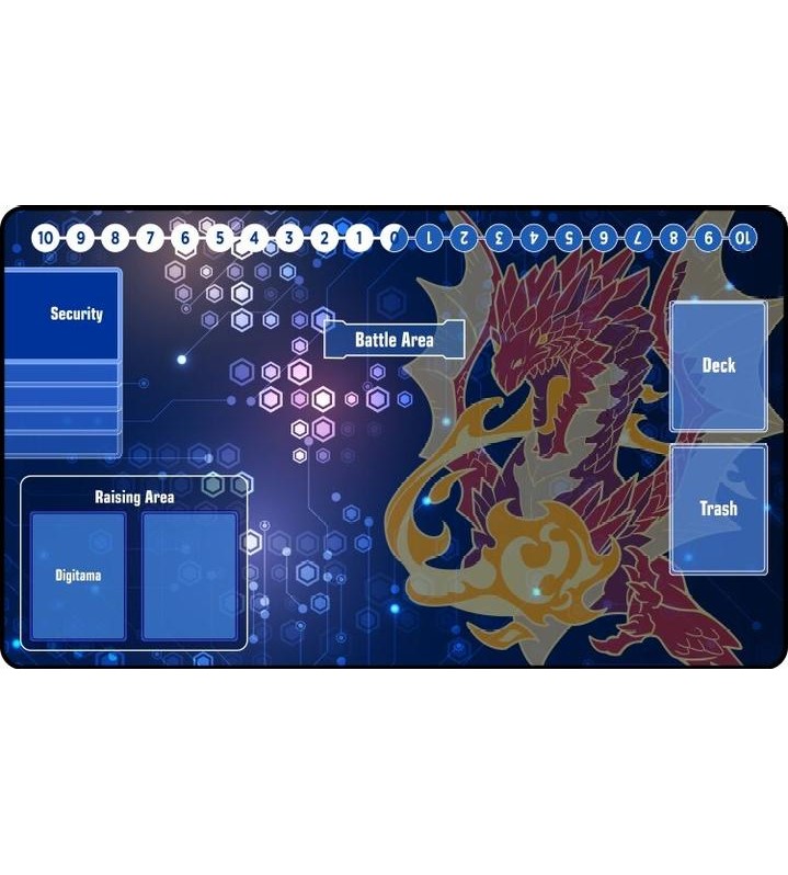 Digimon TCG Compatible Red Dragon Playmat with Zones