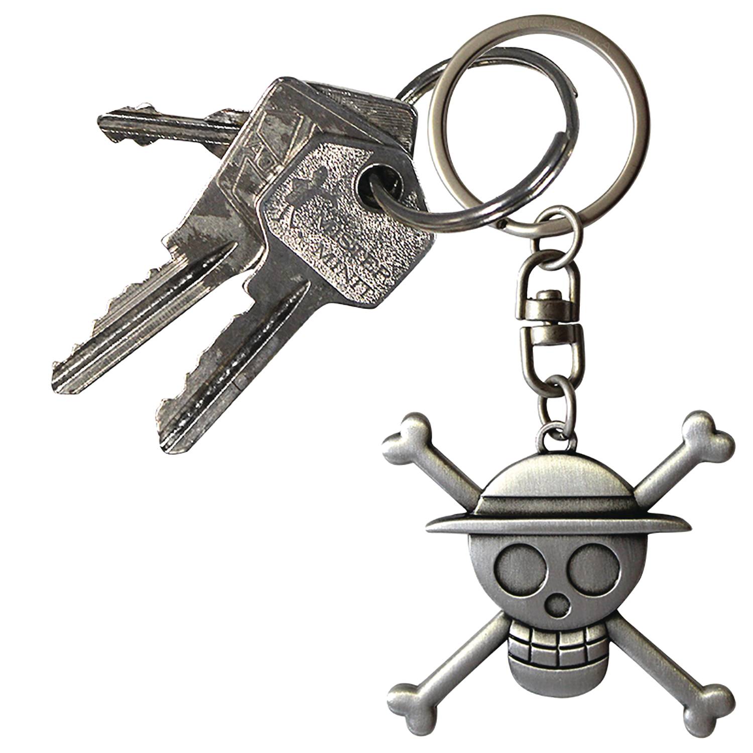 One Piece Straw Hat Pirates Jolly Roger Metal Keychain