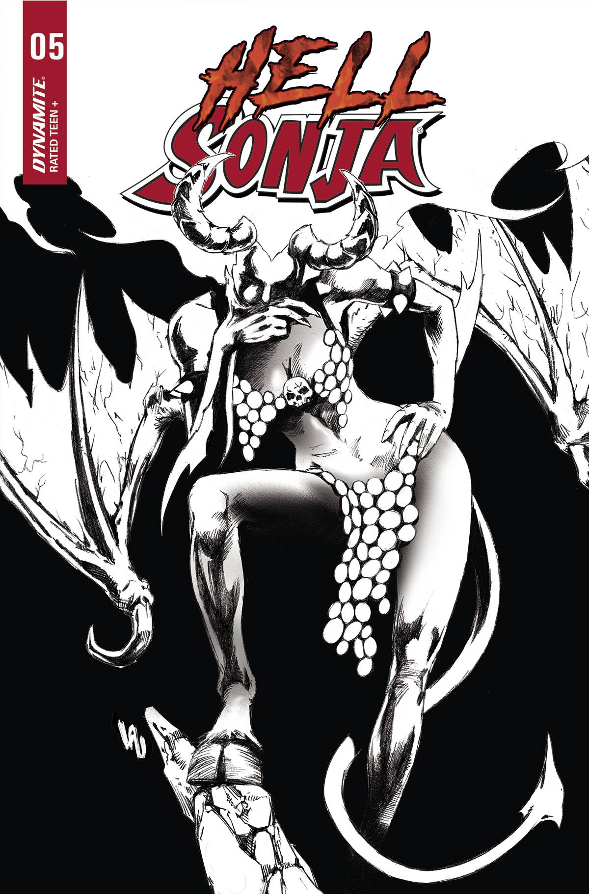Hell Sonja #5 Cover N 7 Copy Last Call Incentive Lau Black & White