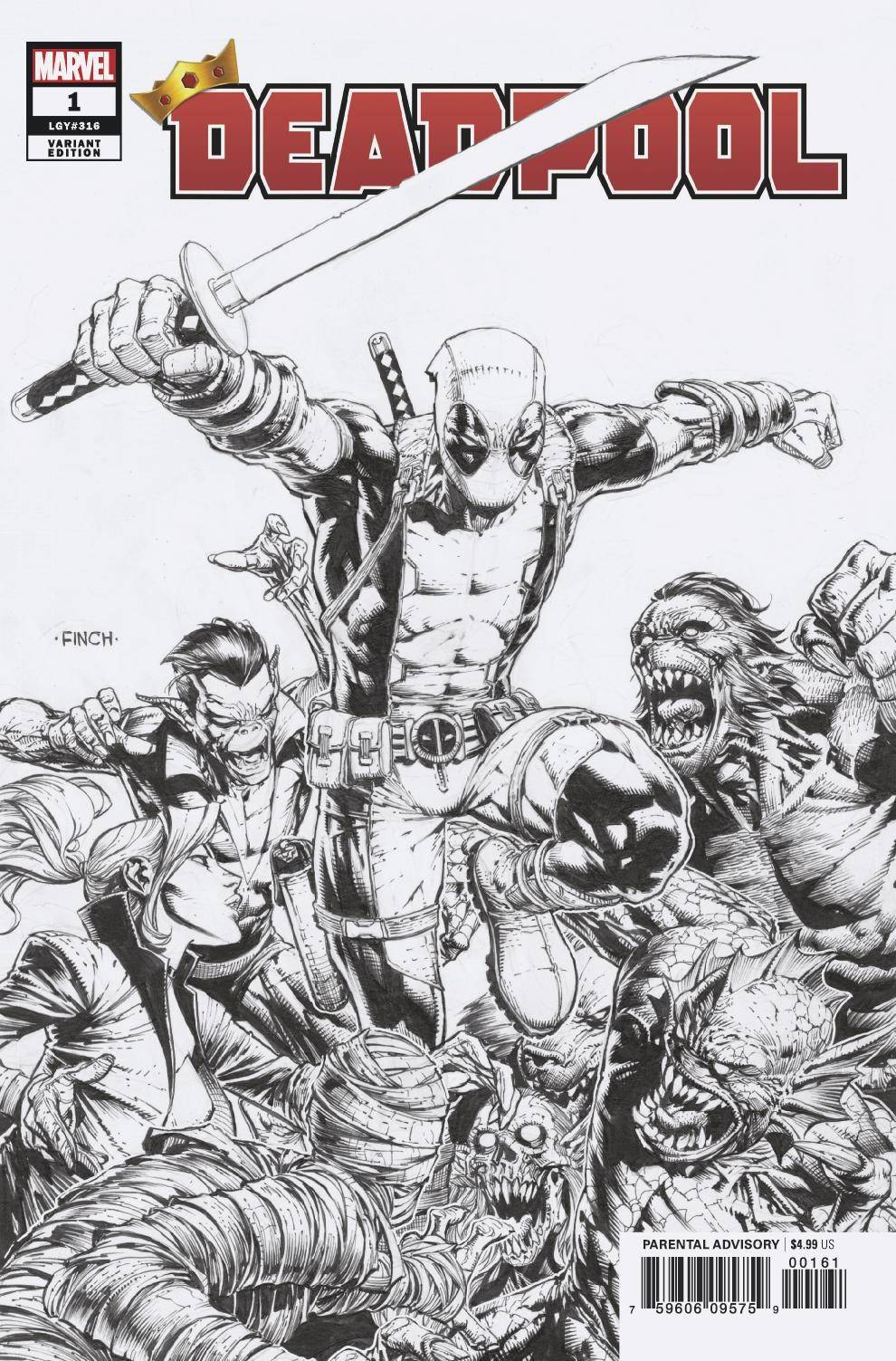 Deadpool #1 Finch Sketch Variant