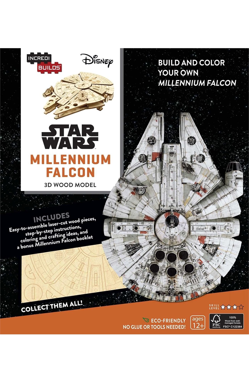 Incredibuilds: Star Wars: Millennium Falcon 3D Wood Model And Book