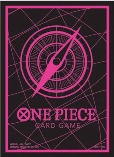 One Piece TCG: Official Sleeve Set 6 - Standard Black With Pink Foil Compass Logo (70)