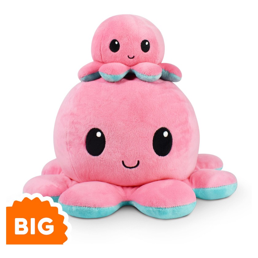 Big Reversible Octopus Pushie: Pink And Aqua
