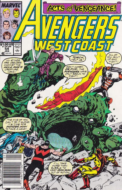 Avengers West Coast #54 [Newsstand]-Very Good (3.5 – 5)