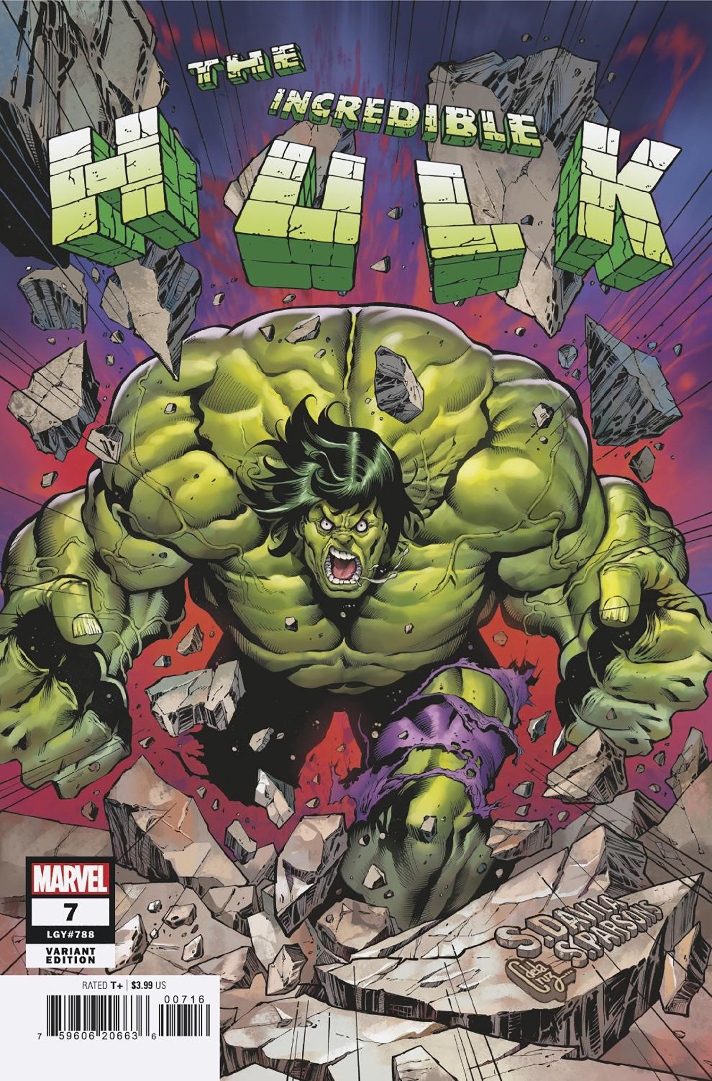 Incredible Hulk #7 Sergio Davila Variant 1 for 25 Incentive