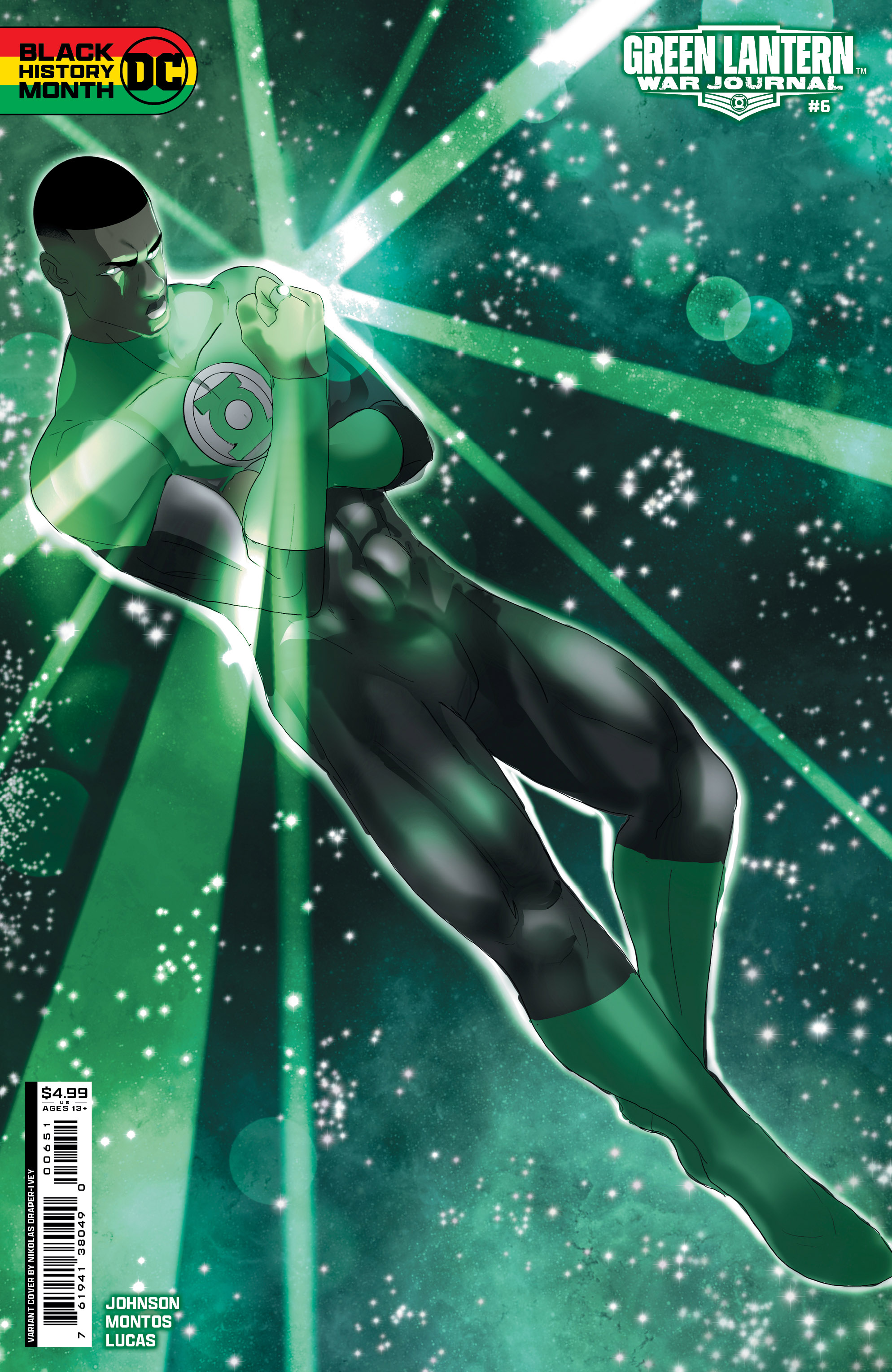 Green Lantern War Journal #6 Cover C Nikolas Draper-Ivey Black History Month Card Stock Variant