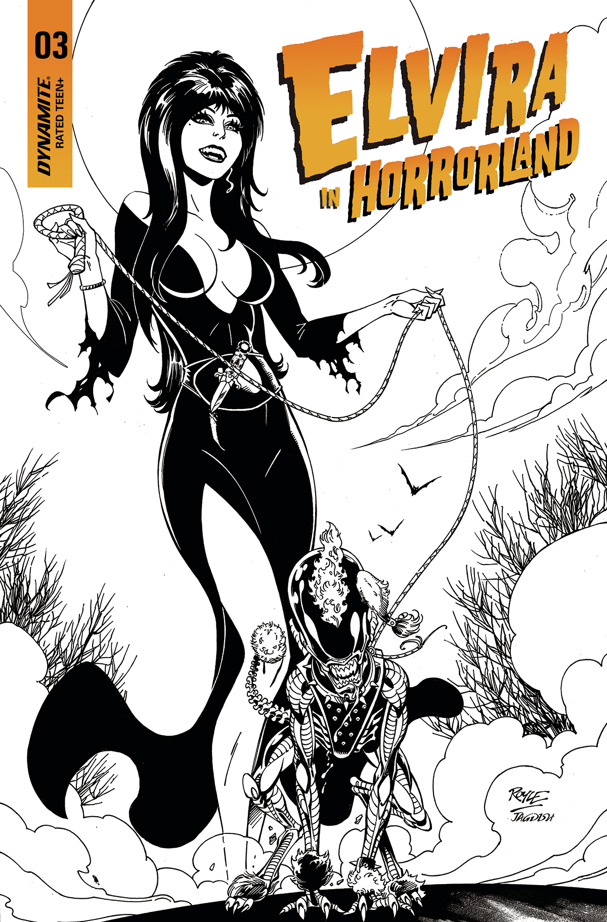 Elvira In Horrorland #3 Cover F 1 for 15 Incentive Royle Black & White |  ComicHub