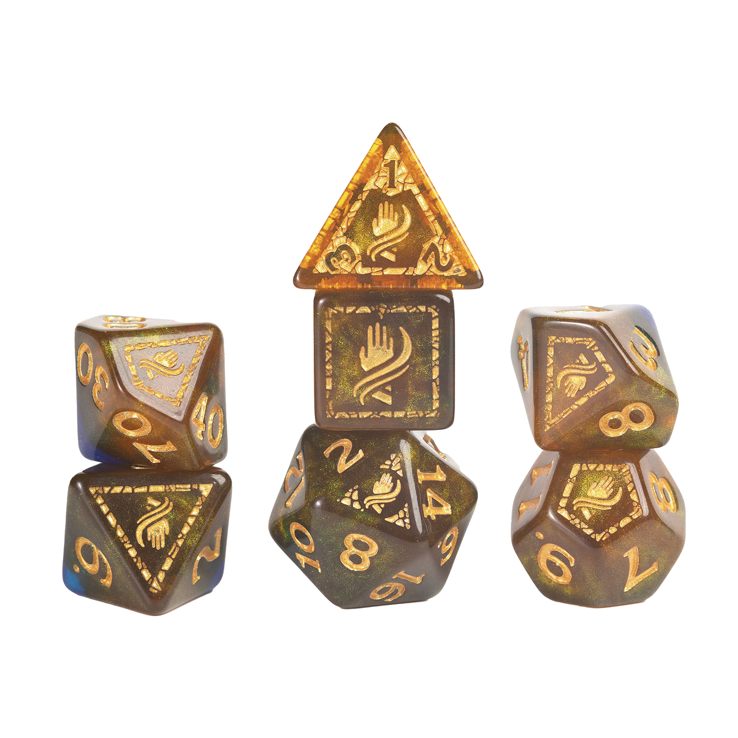 Dungeons & Dragons Adventure Dice Monk Blue Gold