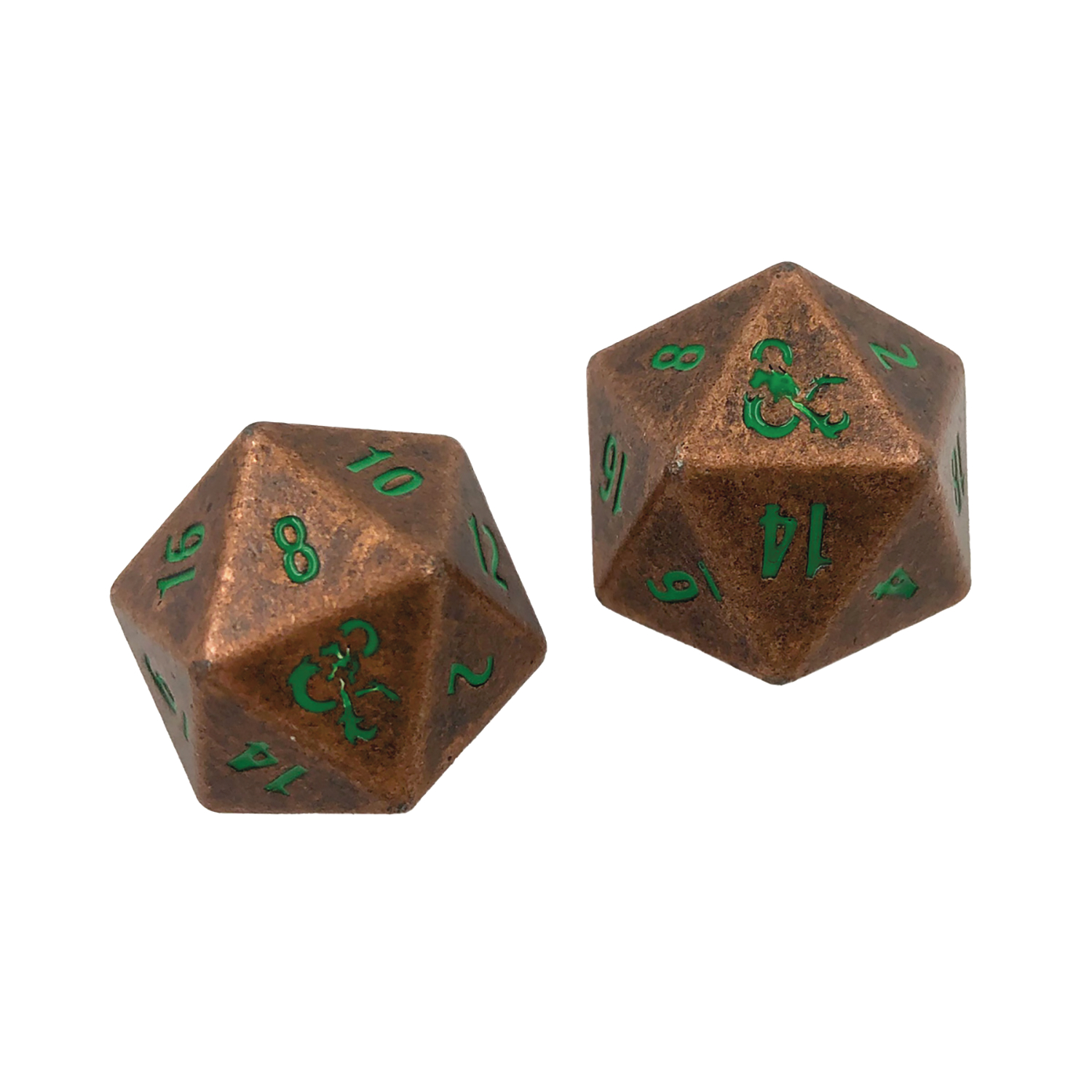Dungeons & Dragons Heavy Metal Copper & Green D20 Dice Set
