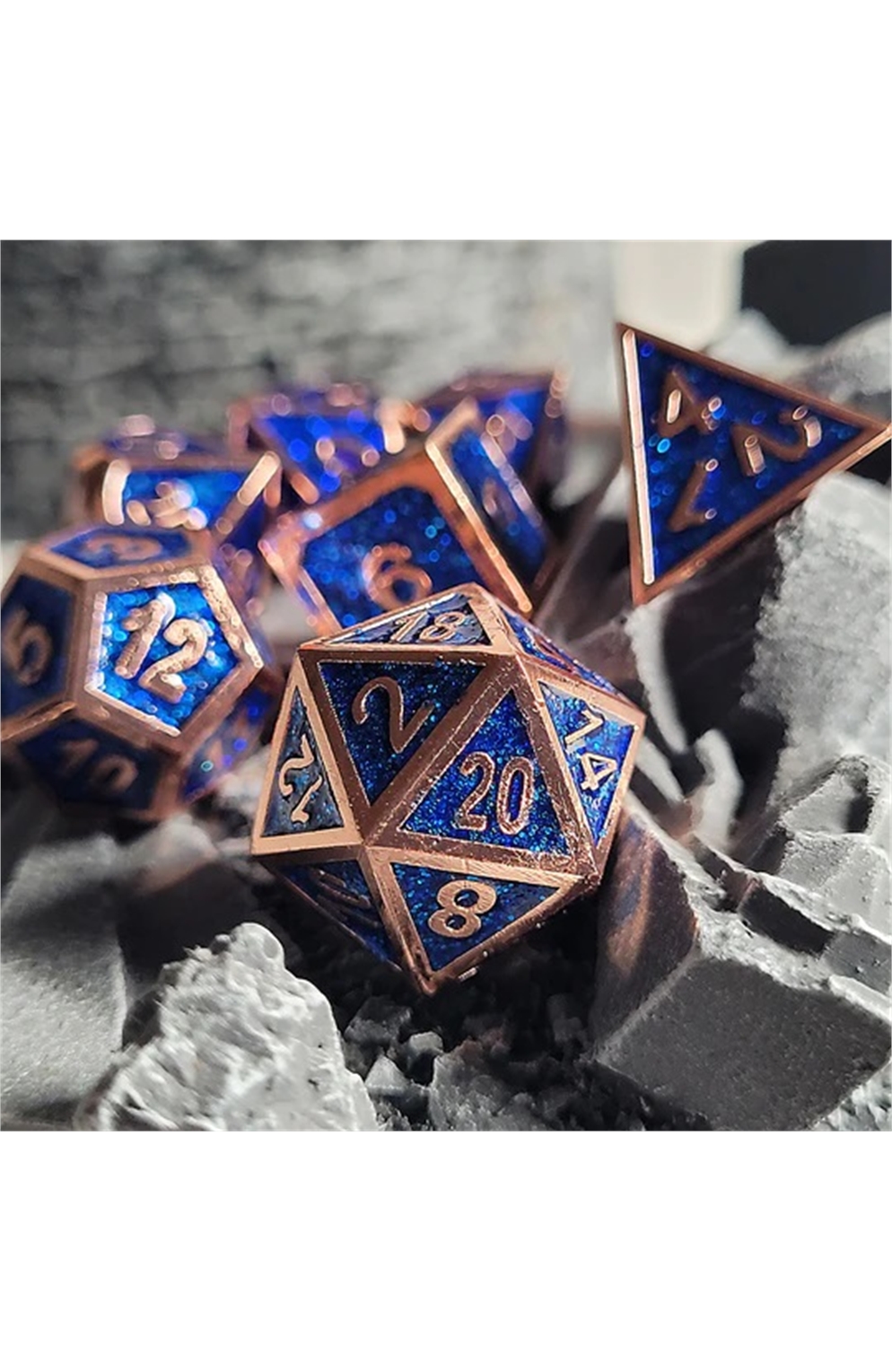 Arcane Copper 7-Piece Metal Dice Set