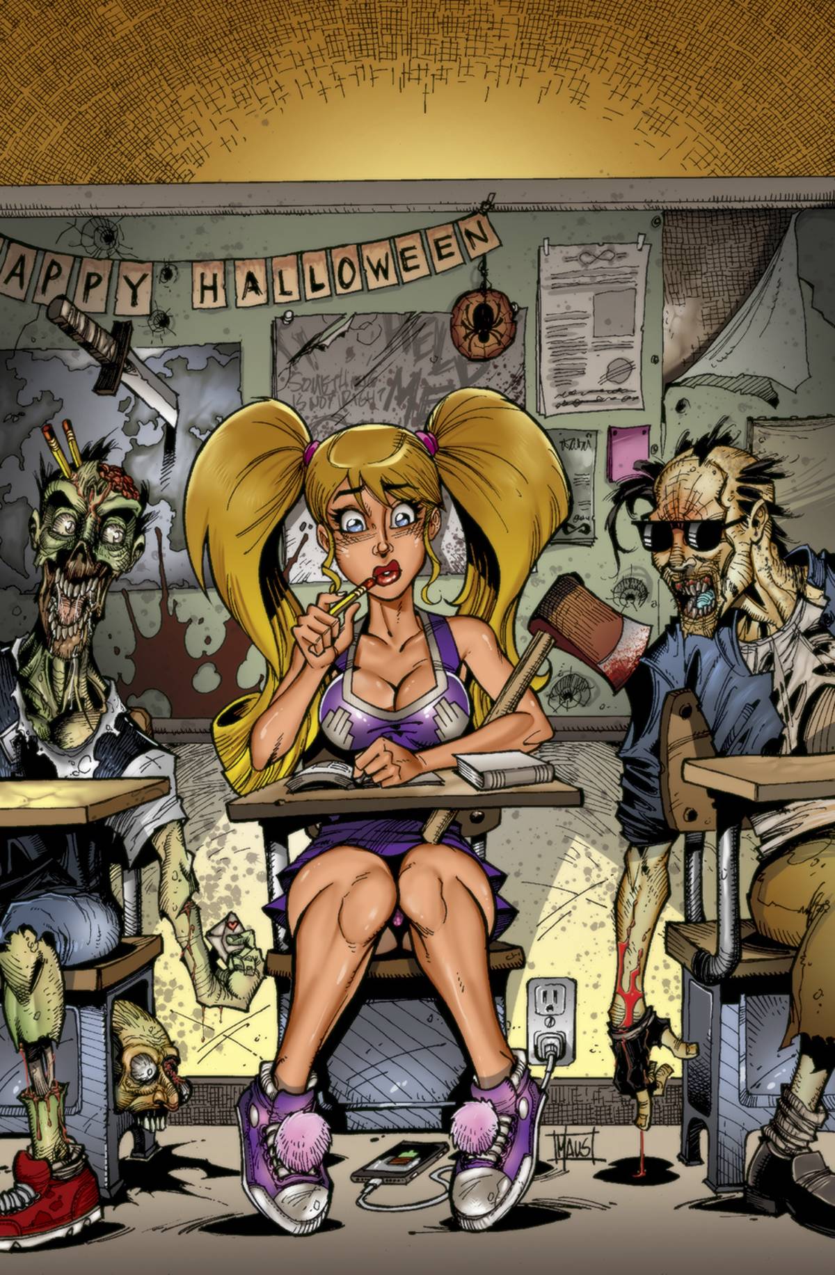 Zombies Vs Cheerleaders Halloween 2015 #1 B Cover Maus