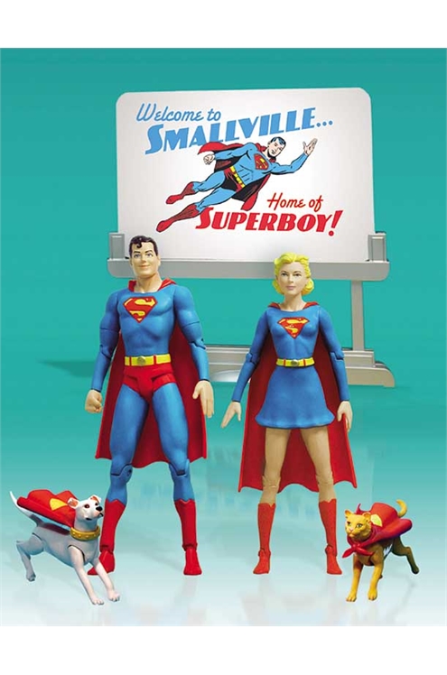 DC Direct The Classic Silver Age Superboy & Supergirl Deluxe Action Figure Set (2003)