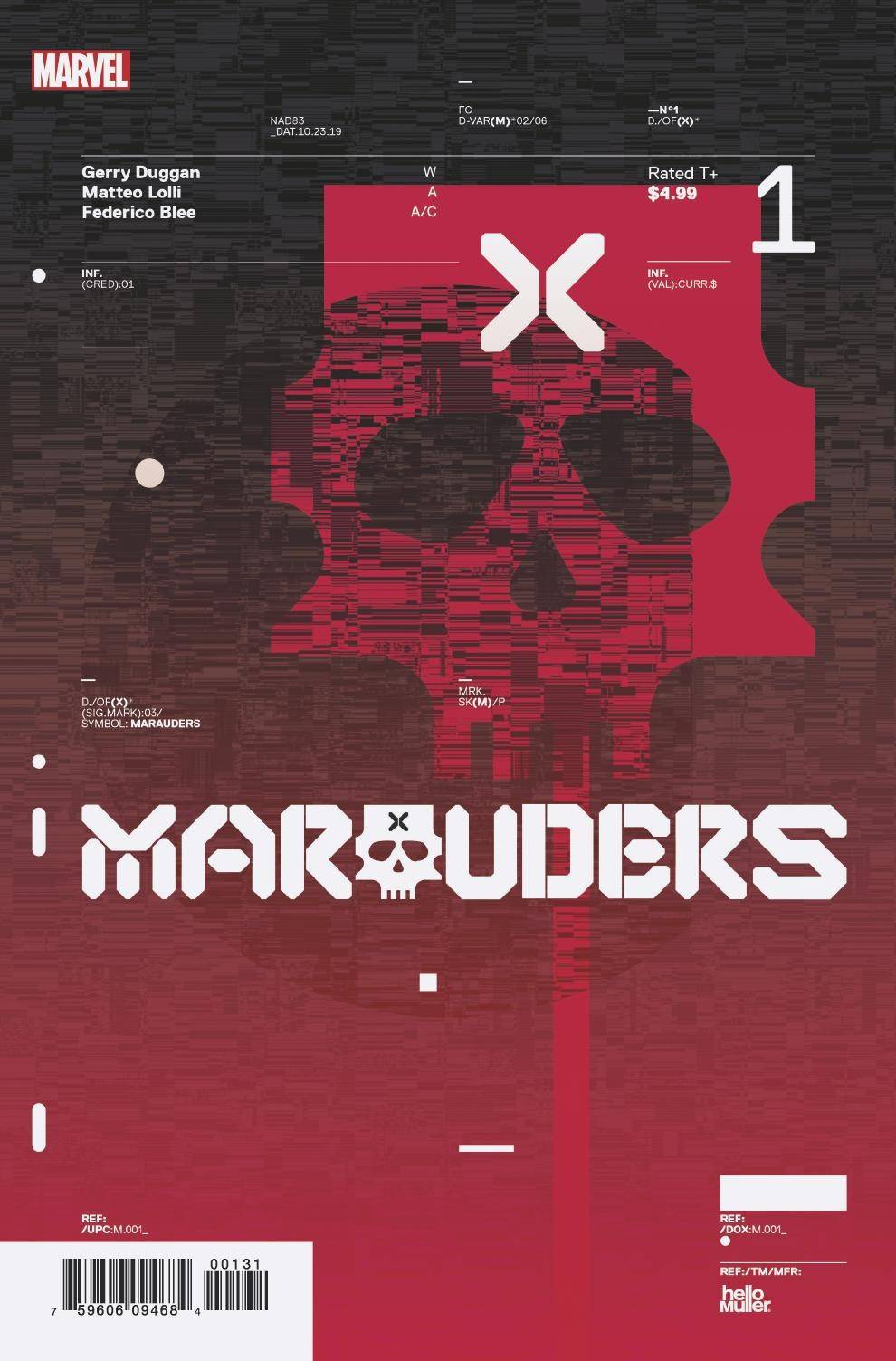 Marauders #1 Muller Design Variant Dx (2019)
