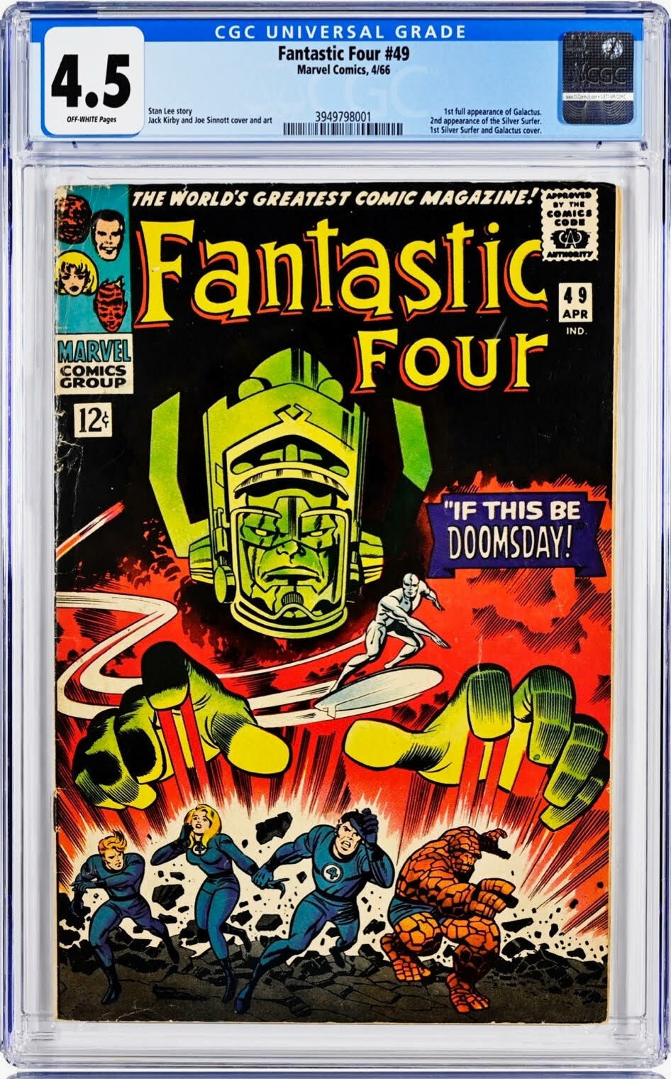 Fantastic Four #49 Cgc 4.5 Vg+ (O)