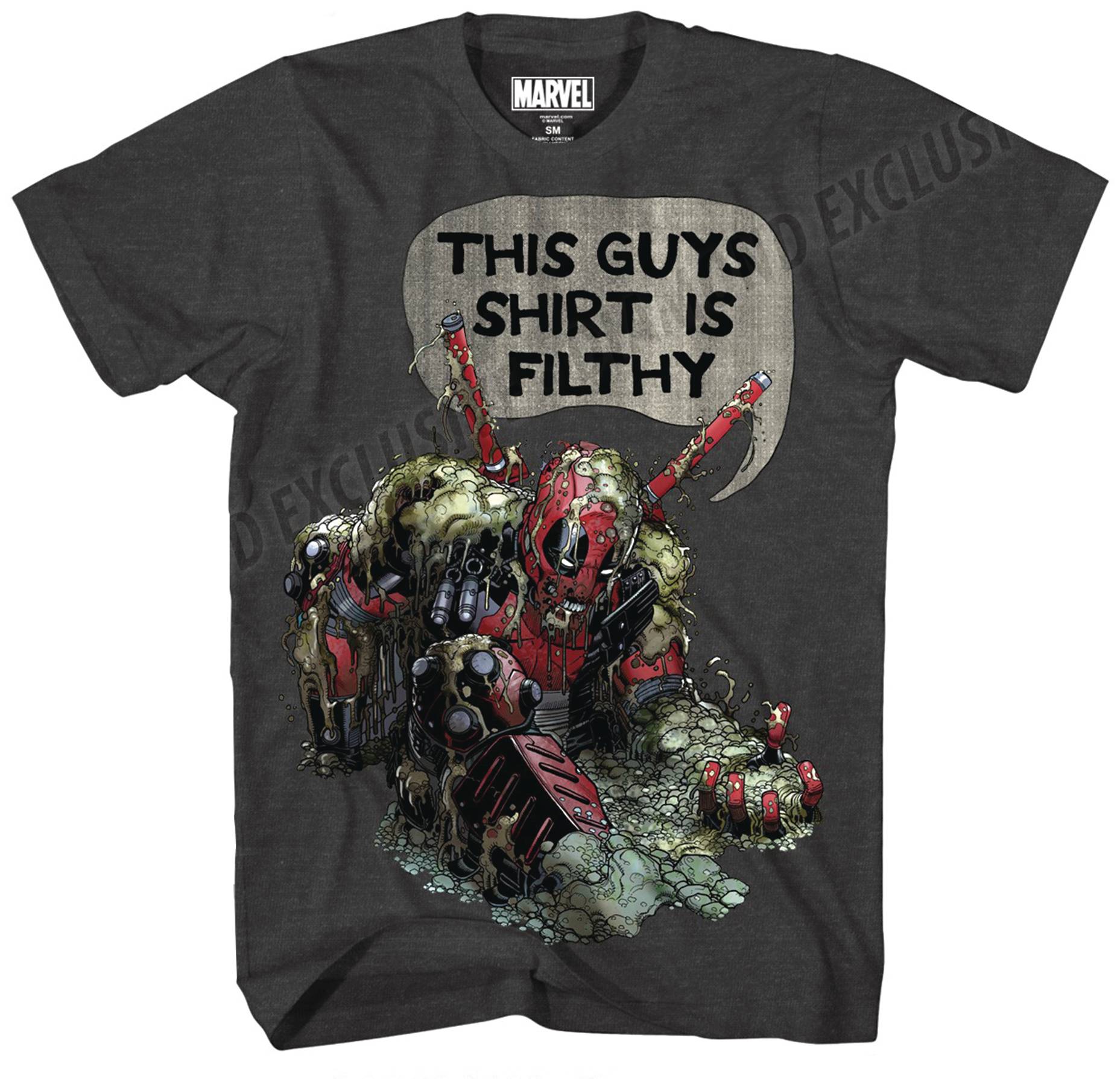 Deadpool Filth Px Charcoal Heather T-Shirt Large