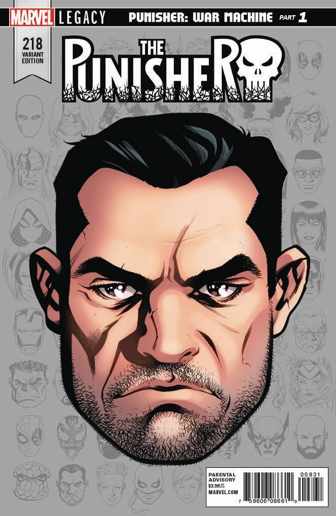 The Punisher #218 (2018) Mckone Legacy Headshot Variant Legacy