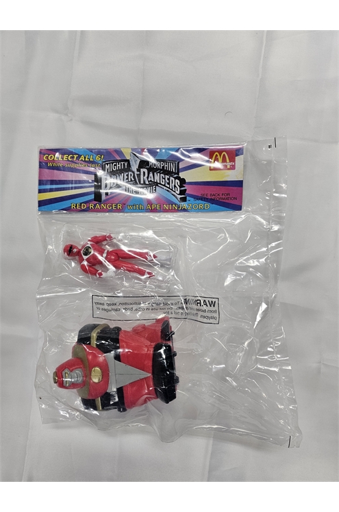 1995 Mcdonald's Mighty Morphin Power Rangers The Movie Red Ranger With Ape Ninjazord Pre-Owned