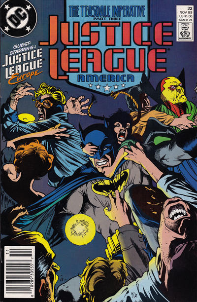 Justice League America #32 (1989)[Newsstand]-Fine (5.5 – 7)