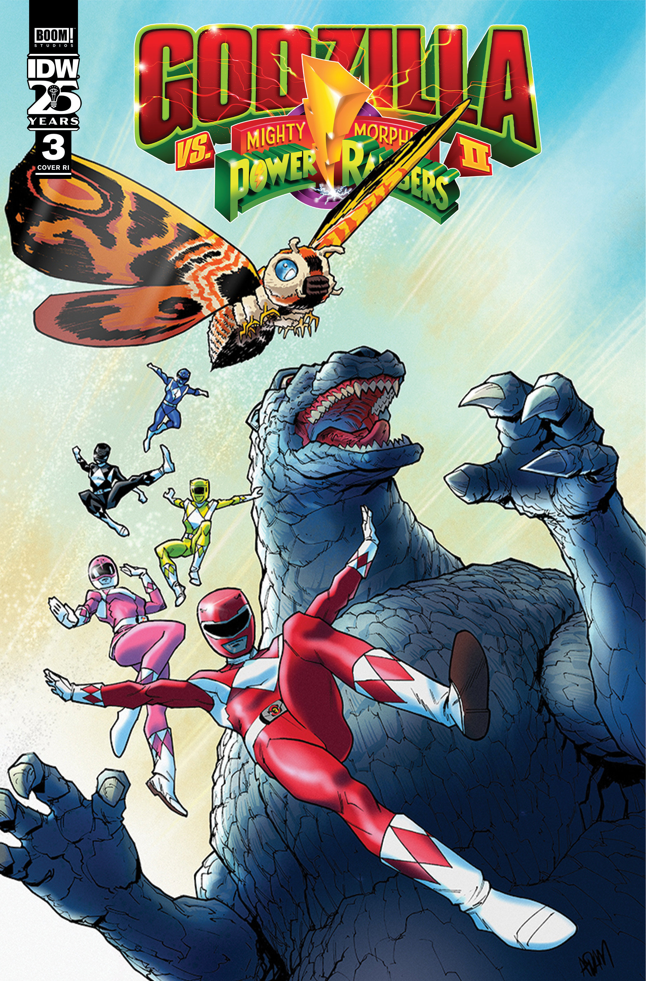 Godzilla Vs. The Mighty Morphin Power Rangers II #3 Cover Gorham 1 for 10 Incentive Variant