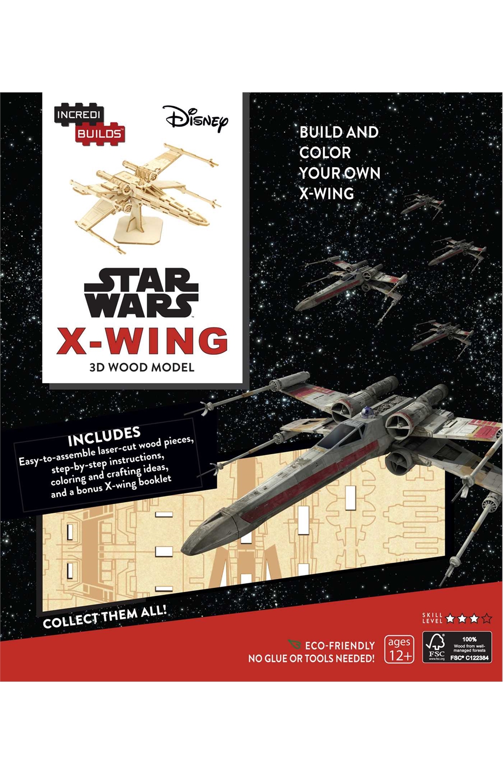 Incredibuilds: Star Wars: X-Wing 3D Wood Model And Book