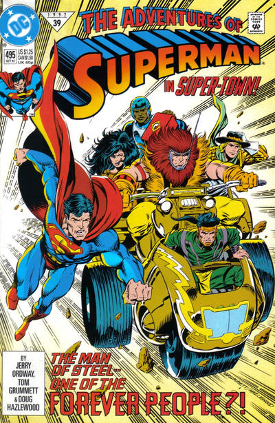 Adventures of Superman #495 [Direct]-Very Fine (7.5 – 9)